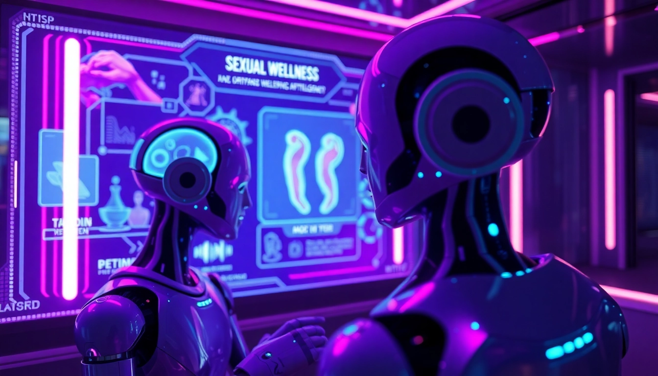 A captivating scene showcasing sex AI technology in a futuristic digital setting, highlighting innovative AI interfaces.