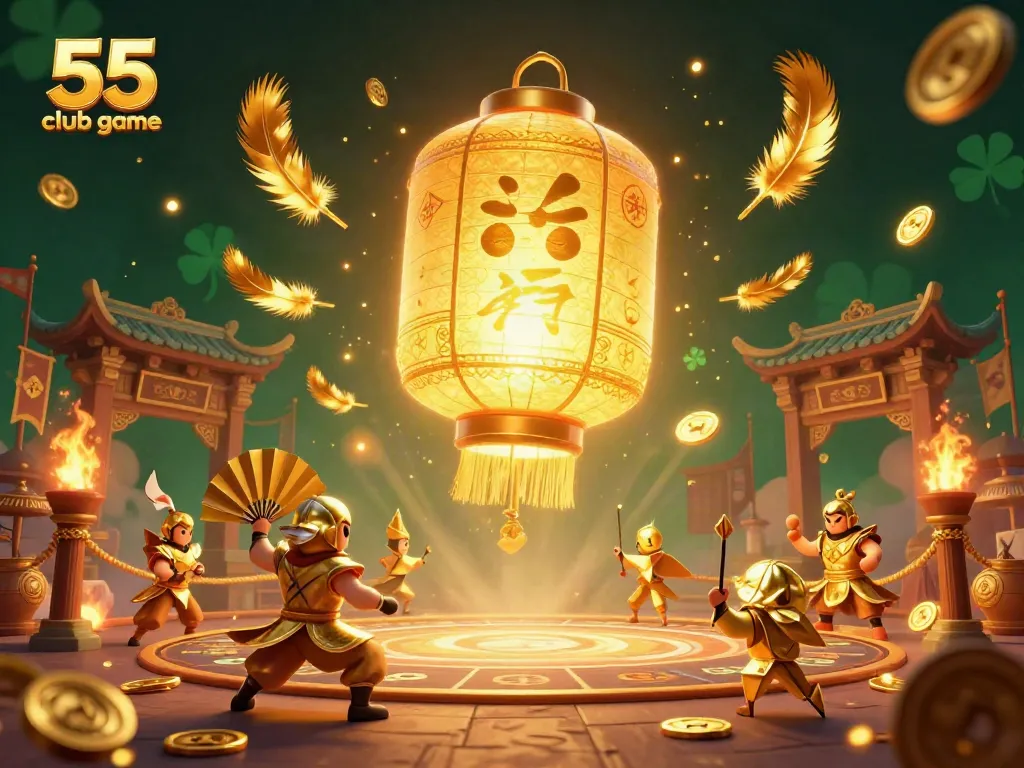 Experience thrilling gameplay in the 55 club game with vibrant 3D characters and casino elements in an enchanting scene.