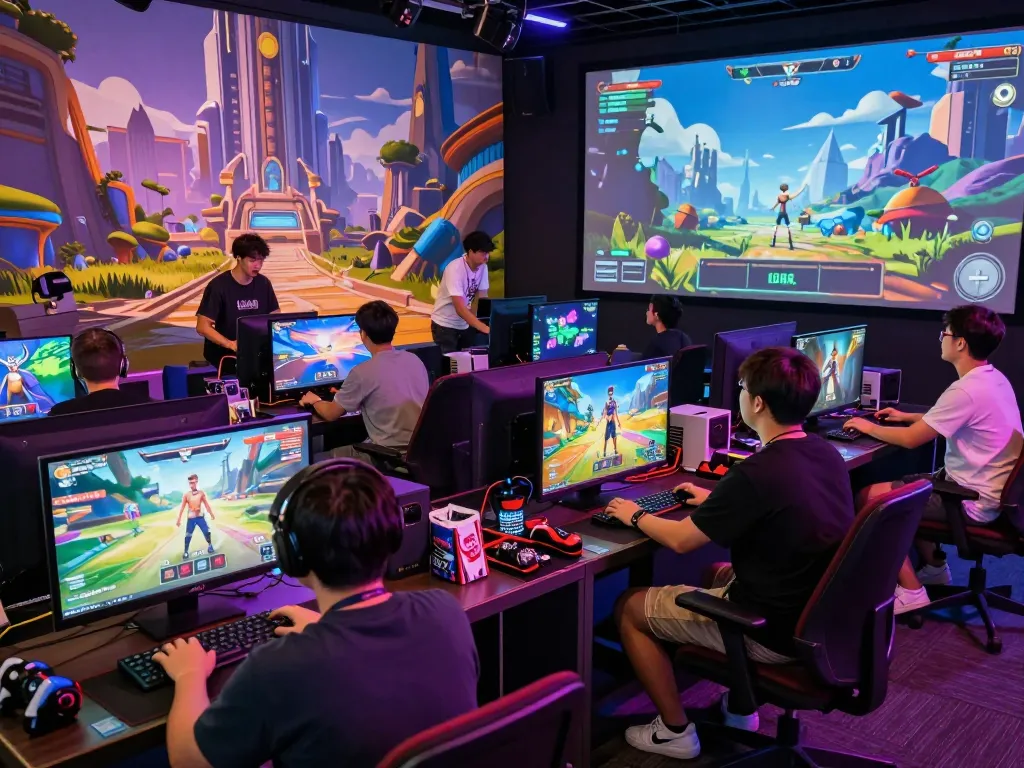 Engaging players enjoying real porn games in a vibrant gaming environment.