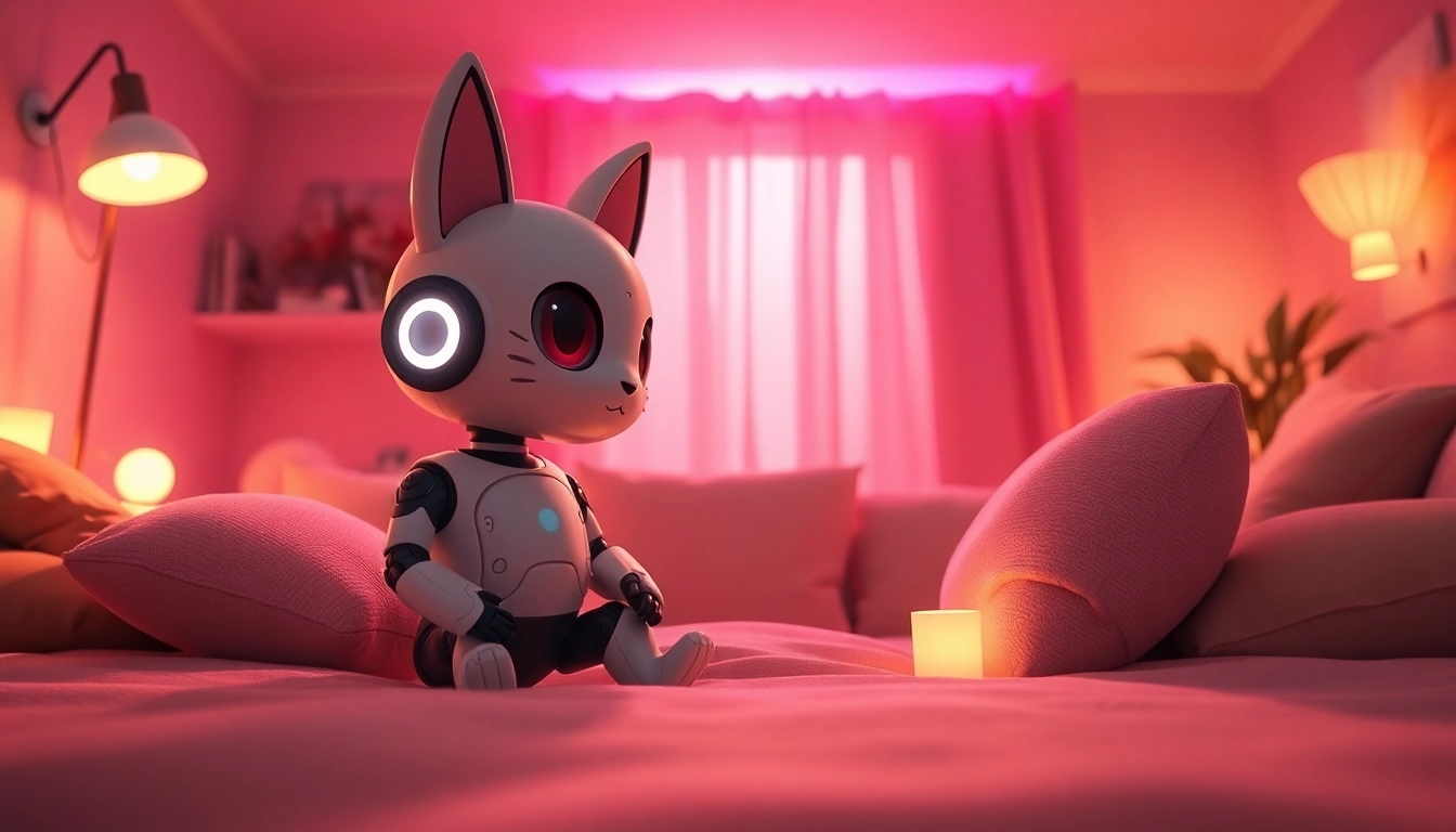 A cozy scene illustrating NSFW AI character interaction with a warm atmosphere.
