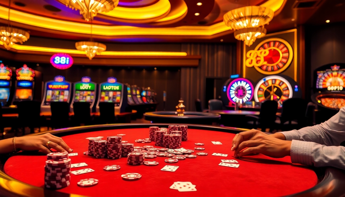 Players winning big at a casino table featuring 88i elements, capturing the thrill of gambling.