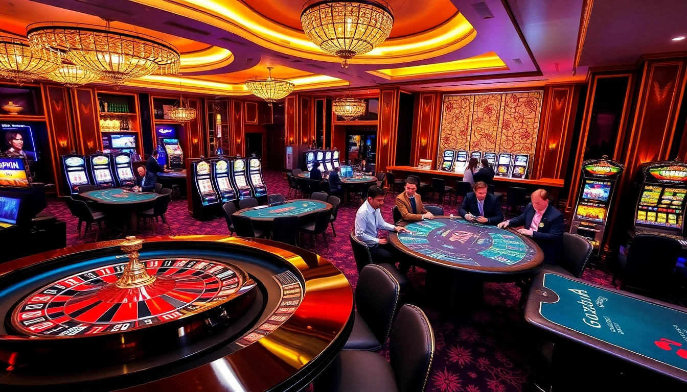 Experience thrilling gameplay at Vipwin casino with vibrant roulette wheels and poker tables.