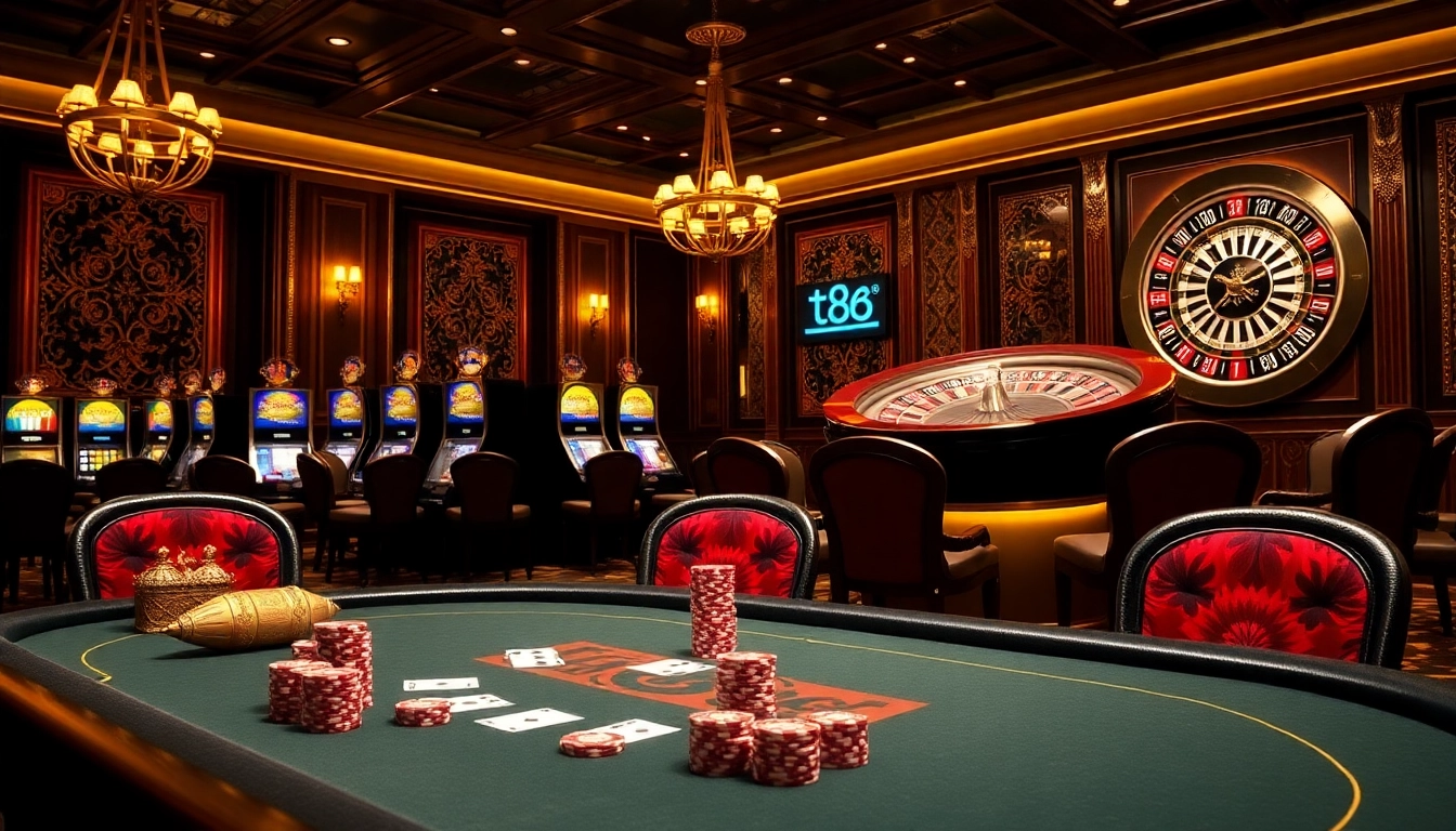 Engage in high-stakes poker at the luxurious ta 88 casino, featuring vibrant chips and a sophisticated ambiance.