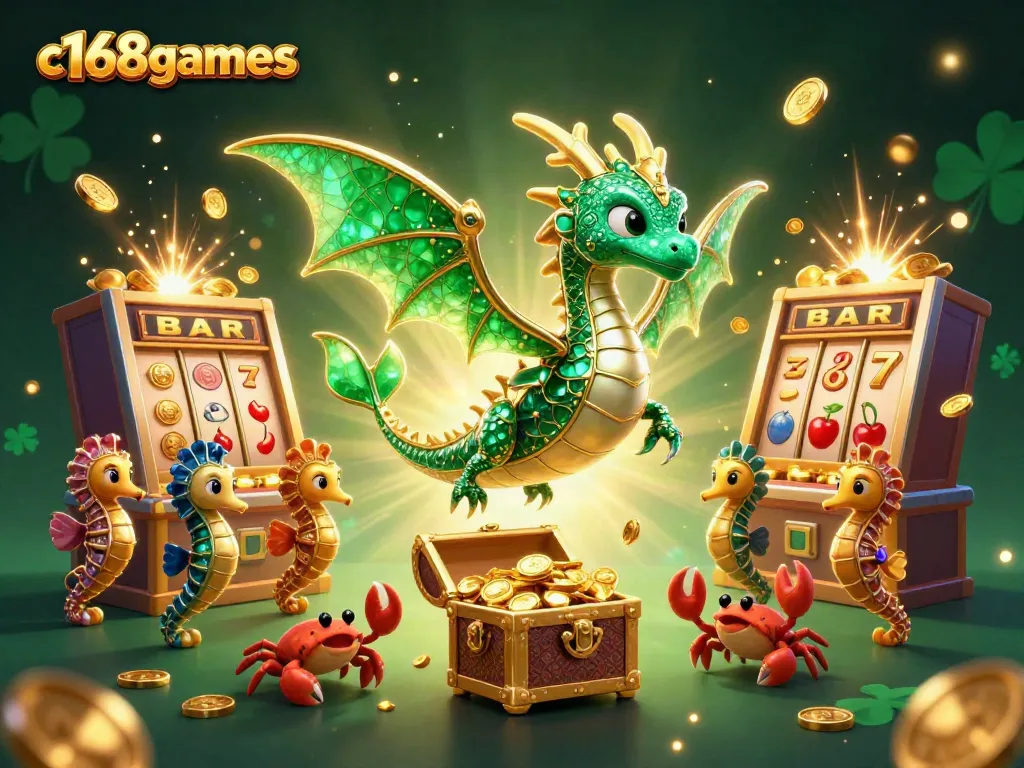 Experience the excitement of c168games with a vibrant treasure-filled casino scene.