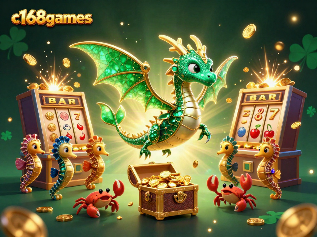 Experience the excitement of c168games with a vibrant treasure-filled casino scene.