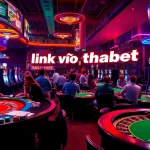Experience thrilling gaming action at the casino with link vào thabet signifying online play.