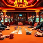 Engaging casino scene reflecting nạp tiền red88 with exciting gaming action and a professional atmosphere.