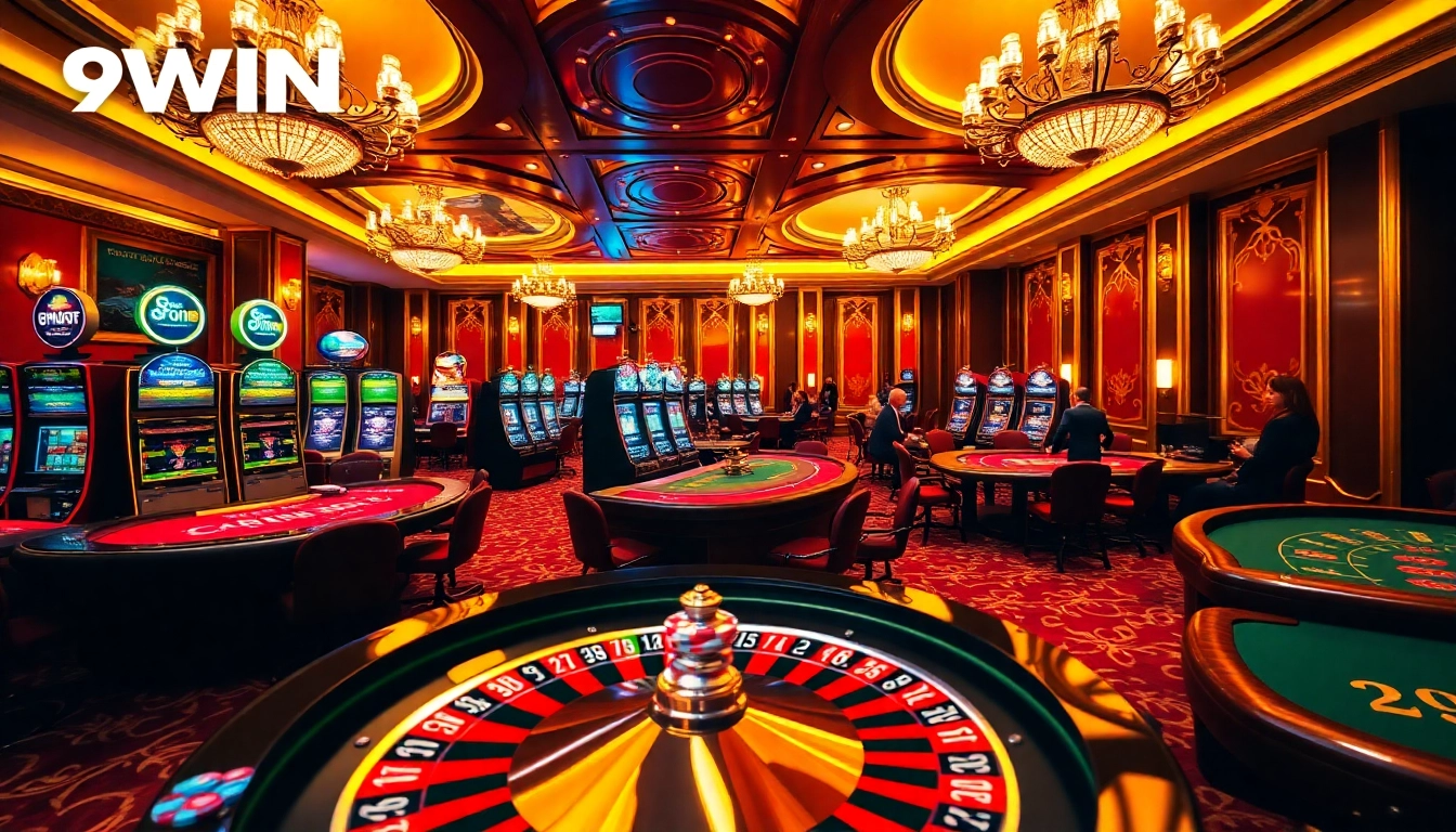 Players enjoying a game of blackjack at https://9win1.online/ with luxurious casino ambiance.