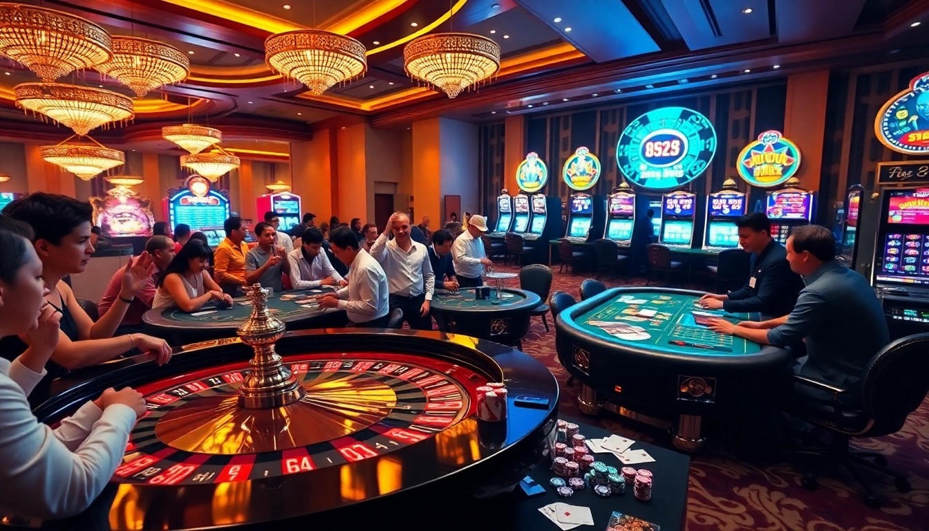 Exciting casino scene showcasing the trustworthiness of uk88 có uy tín không with players engaged in thrilling games.