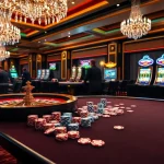 Experience thrilling poker action at f168biz.com with colorful chips and glamorous casino ambiance.