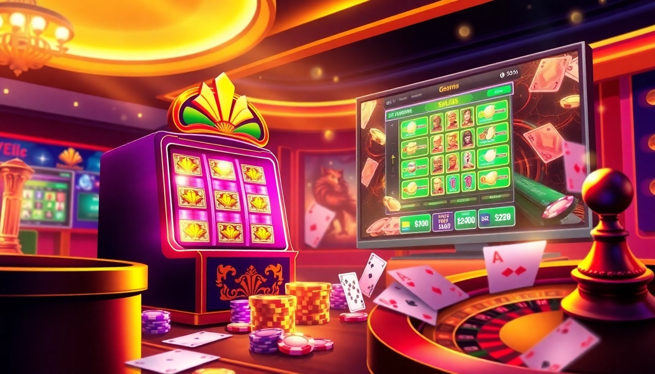 Zbet có uy tín không is explored in a high-stakes casino setting featuring vibrant slot machines and elegant poker tables.