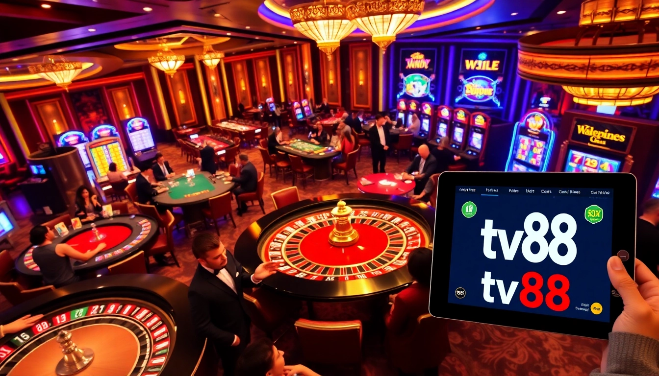 Experience the excitement of casino gaming at tv88 with thrilling roulette and poker tables.