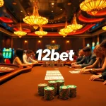 Engaged players enjoying thrilling games at 12bet casino with vibrant atmosphere and luxury.