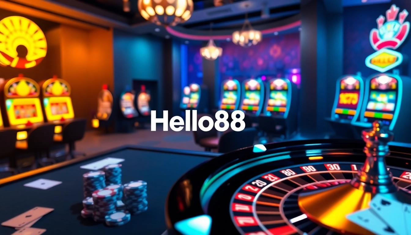 Experience the thrill of gambling at Hello88 casino with vibrant slot machines and exciting table games.