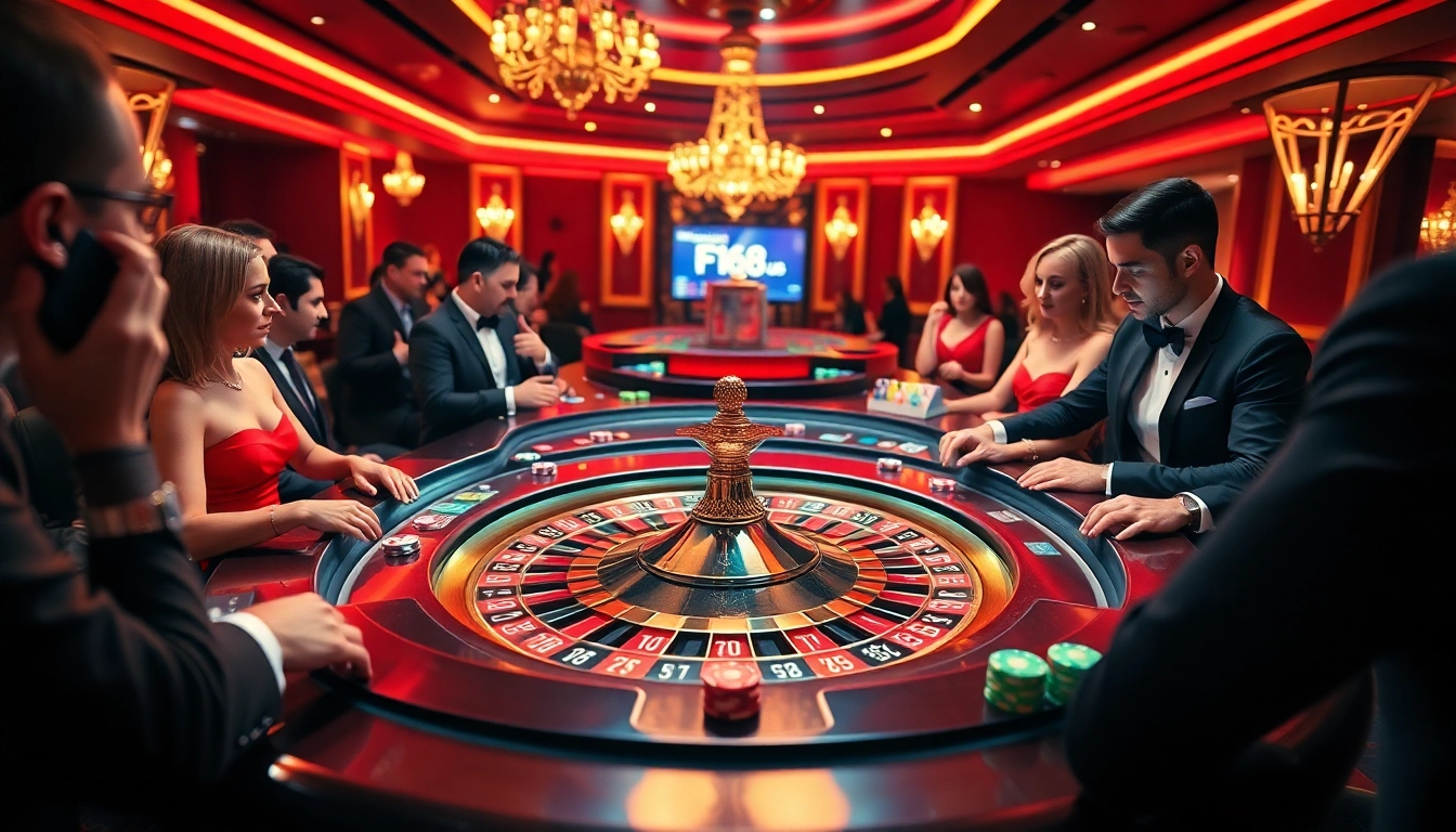 Experience thrilling gameplay at https://f168.us/ with vibrant casino tables and engaging gamblers.