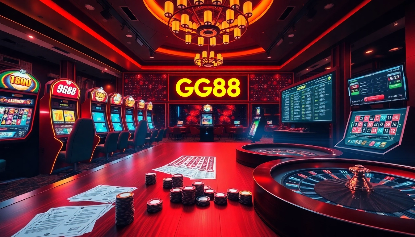 High-stakes gambling scene at trang chủ GG88 showcasing dynamic casino elements.