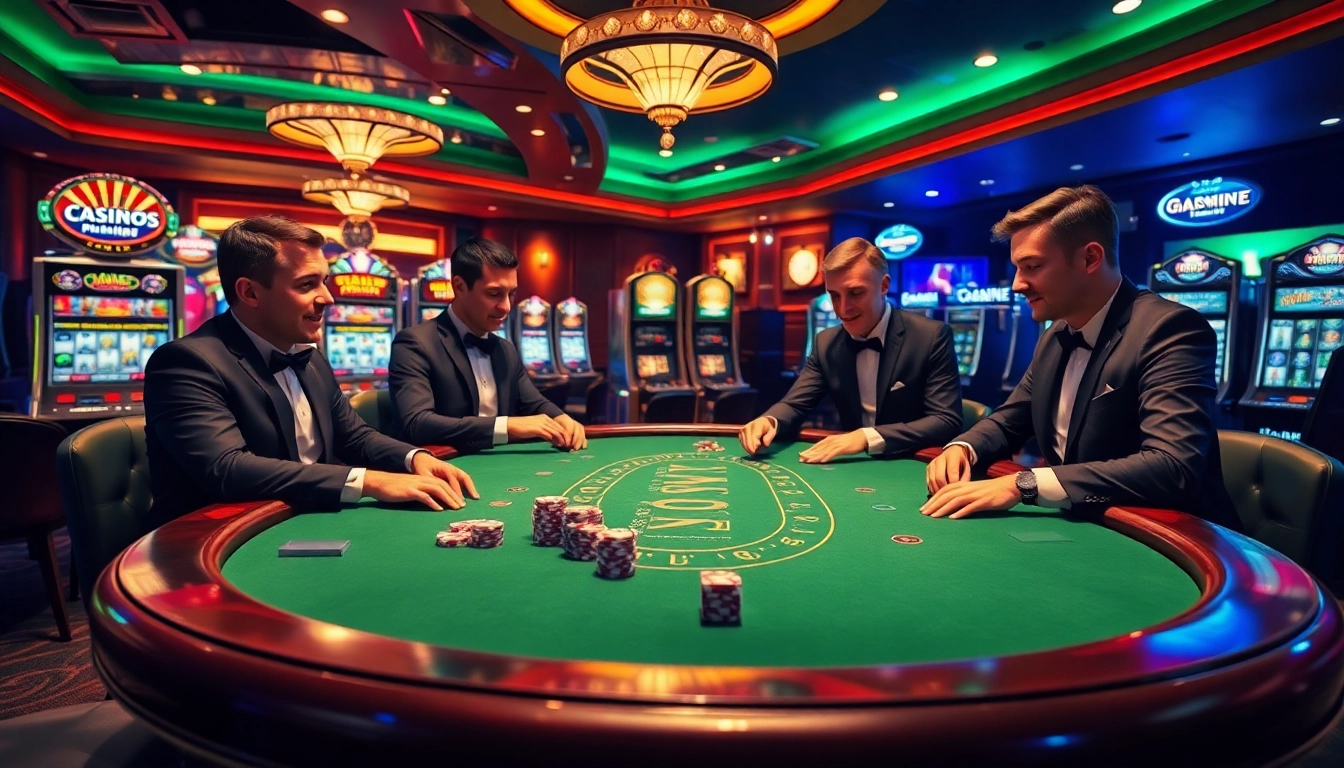 Exciting casino gaming scene featuring diverse players at blackjack table on https://go88vn.blog.