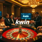 Kwin players strategizing for a winning bet at an elegant roulette table in a luxurious casino.
