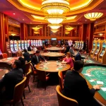 Players enjoying an immersive casino experience at https://hacoolmall.com/, featuring vibrant tables and spinning roulette.
