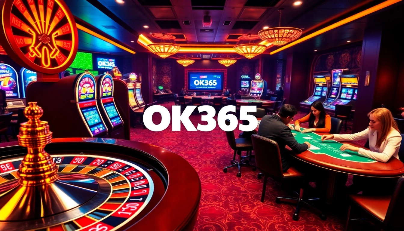 Experience the thrilling excitement of OK365 with vibrant casino gaming elements and dynamic betting action.