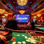 A thrilling casino moment at hay.win, featuring players at a roulette table, chips in action.