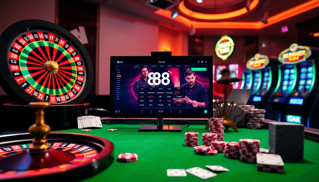 Experience the thrill of gaming with link vào 88i amidst vibrant casino elements.