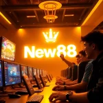 New88 online gaming experience with players celebrating wins in a vibrant atmosphere.