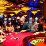 B52 club players strategizing at a vibrant casino table, exemplifying thrill and excitement.