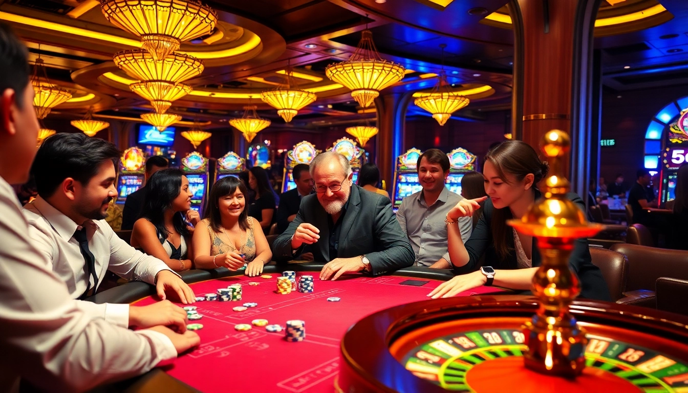 B52 club players strategizing at a vibrant casino table, exemplifying thrill and excitement.