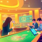 Captivating online gambling scene at luckywin.name, showcasing vibrant casino elements and enthusiastic players.