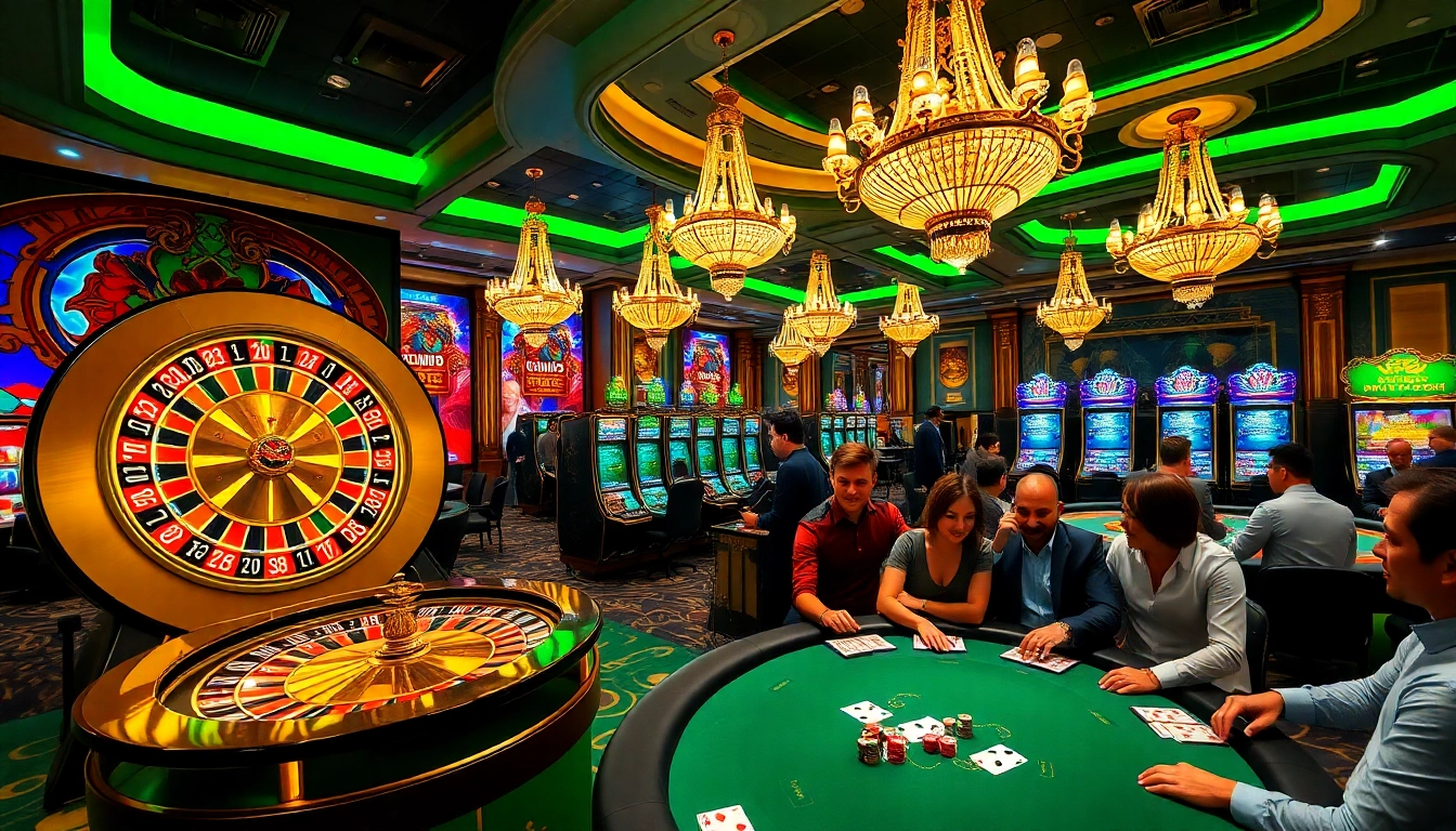 Engaging gameplay at king88 casino with vibrant slot machines and poker action.