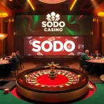 Exciting gameplay at SODO Casino with luxurious tables, vibrant poker chips, and roulette.