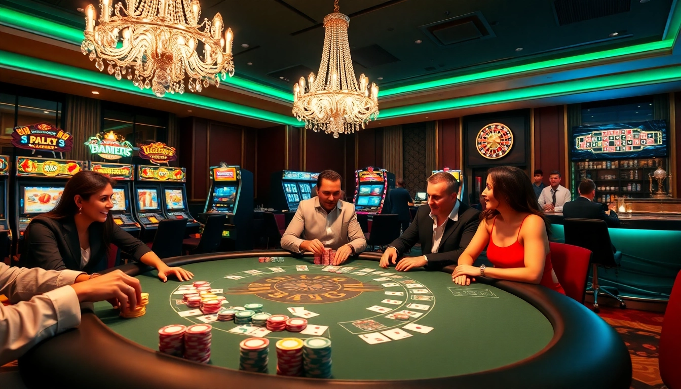 Players enjoying a high-stakes poker game at https://xx88.eu.com/ featuring chips and cards.