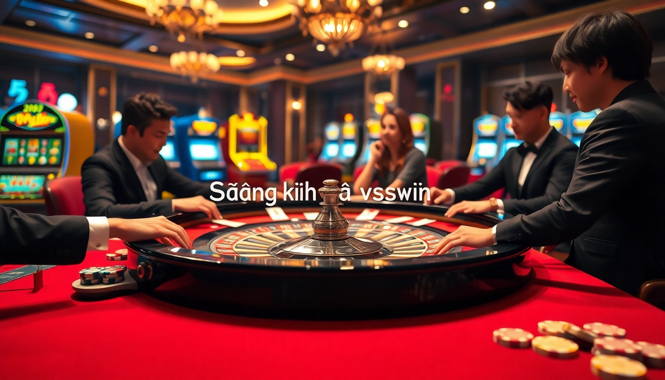 Experience excitement with đăng ký vswin at an engaging roulette table in a luxurious casino.