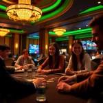Engaging casino atmosphere at vvvwin88.live with players enjoying poker and baccarat games, highlighted by dramatic lighting.