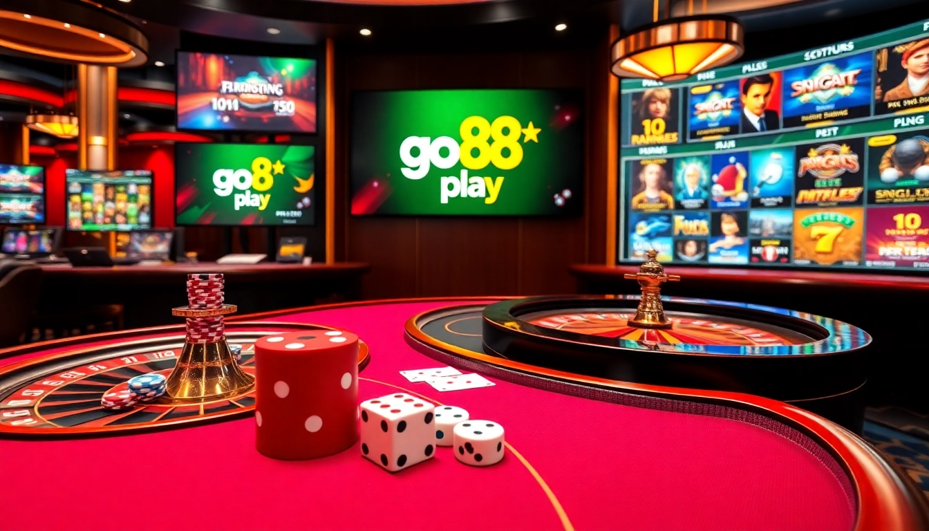 Engage with thrilling go88 play at a deluxe casino table featuring dice and poker chips.