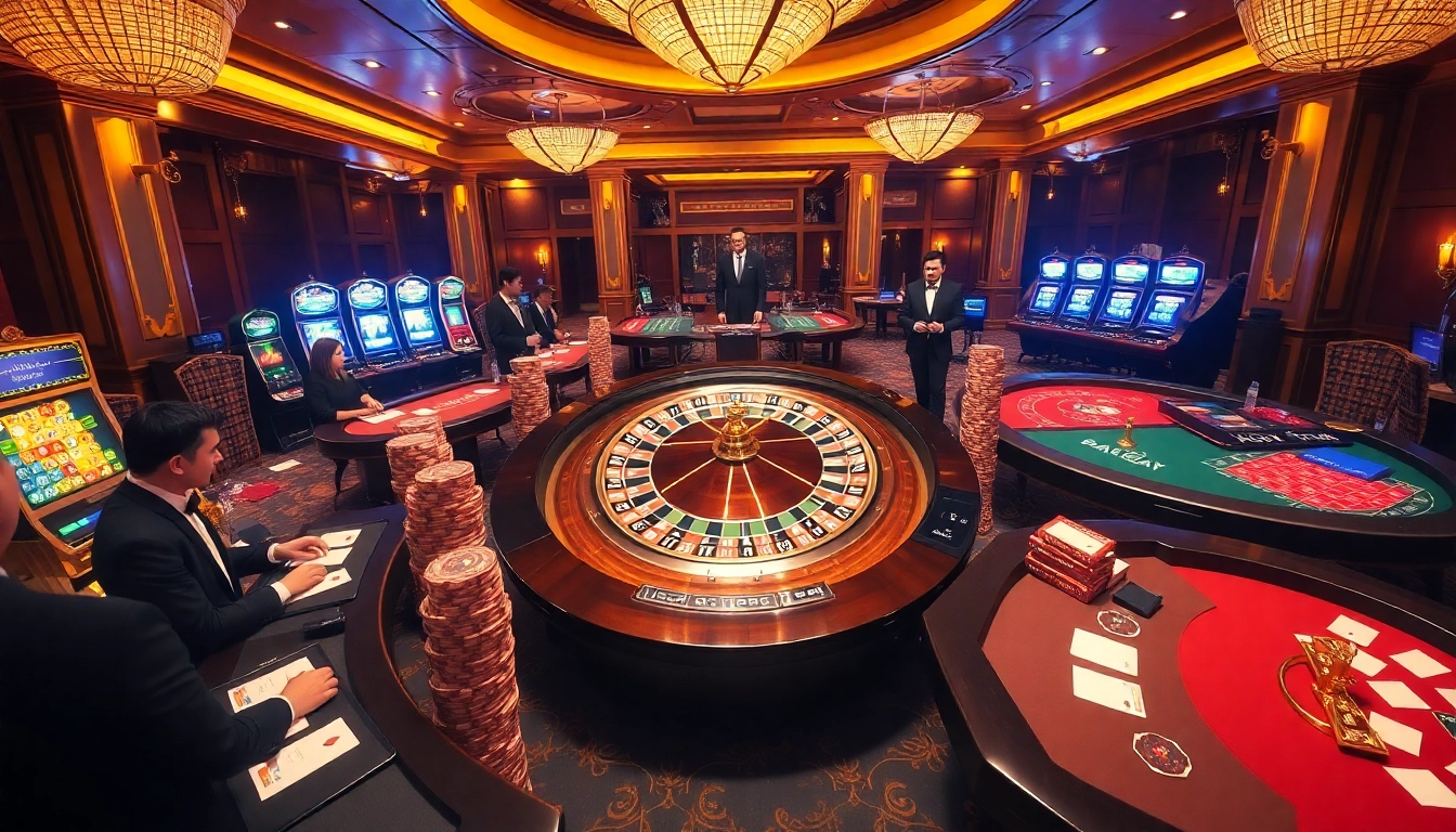 Experience excitement at dn88 trang chủ with lively casino action, roulette wheel, and elegant players.