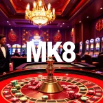 MK8 casino scene showcasing thrilling roulette action and vibrant poker chips.