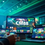 Engaging scene showcasing CM88 com online gambling interface with vibrant colors, emphasizing safety and user experience.