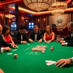 Exciting poker game at FIVE88 casino, showcasing luxury and high stakes atmosphere.