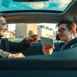 Experience a driving lesson Bury St Edmunds with an instructor guiding a student in a modern vehicle.