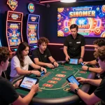 Engaged players enjoying thrilling Sunwin online gaming experience in a vibrant virtual casino atmosphere.